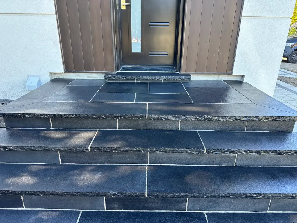 home stairs after natural stone sealing